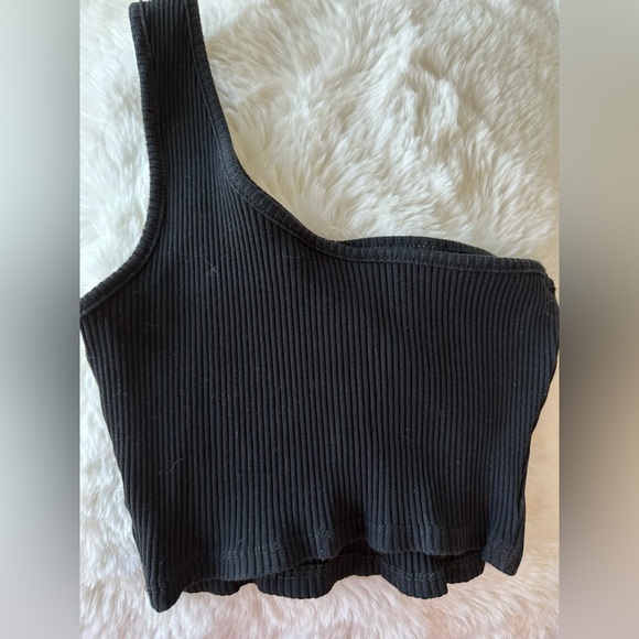 One Shoulder Ribbed Party Top - Picture 2 of 2